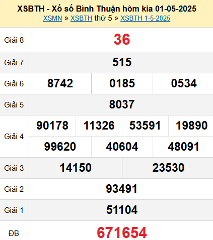 XSBTH 1/5/2025